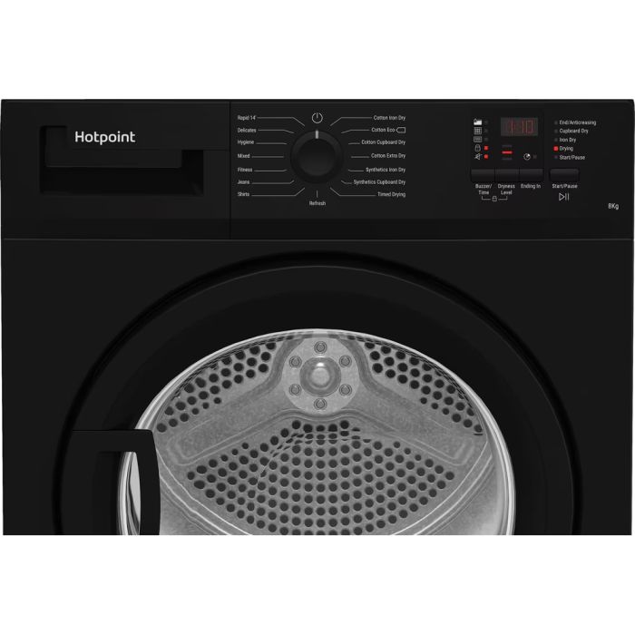 Hotpoint CHDC82BBGDUK Dryer 8KG Condenser tumble dryer Sensor Dry Black 15 cycles