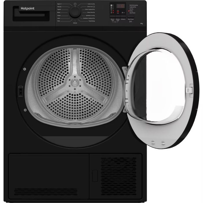 Hotpoint CHDC82BBGDUK Dryer 8KG Condenser tumble dryer Sensor Dry Black 15 cycles