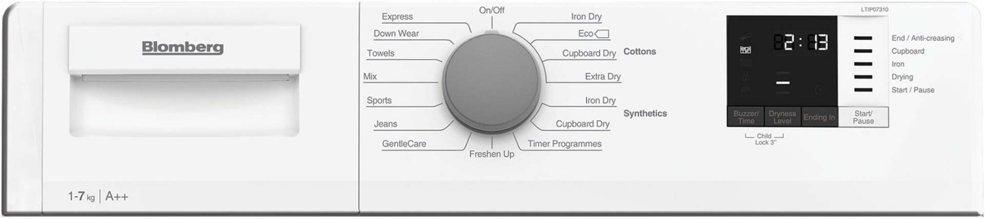 Blomberg LTIP07310 7kg Intergrated Heat Pump Tumble Dryer - White