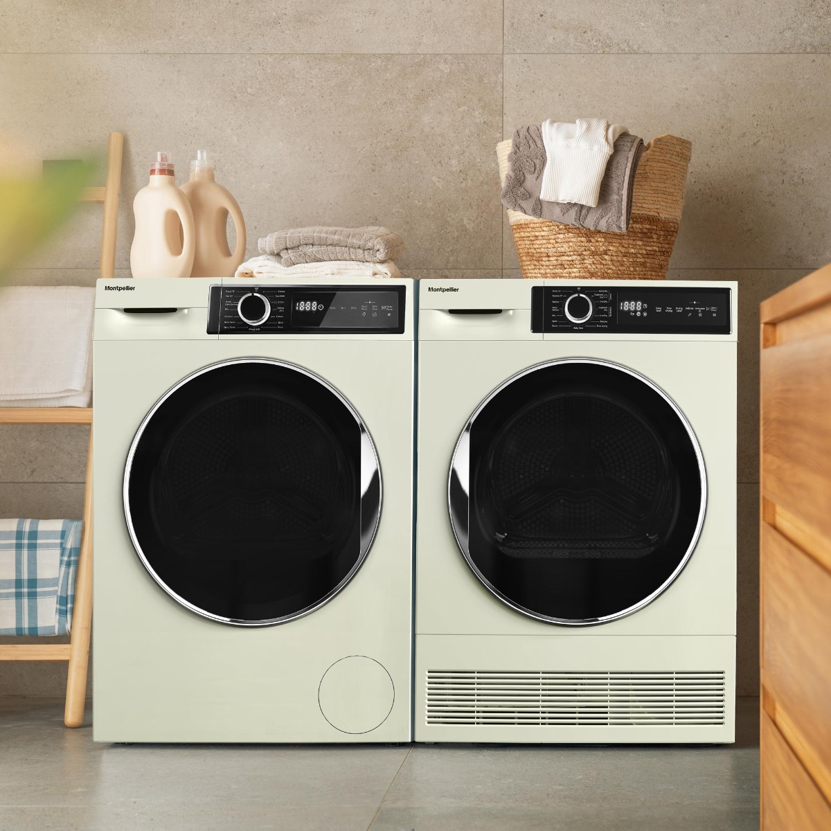 Montpellier MTDC8SDC 8kg Sensor Dry Condenser Tumble Dryer in Cream