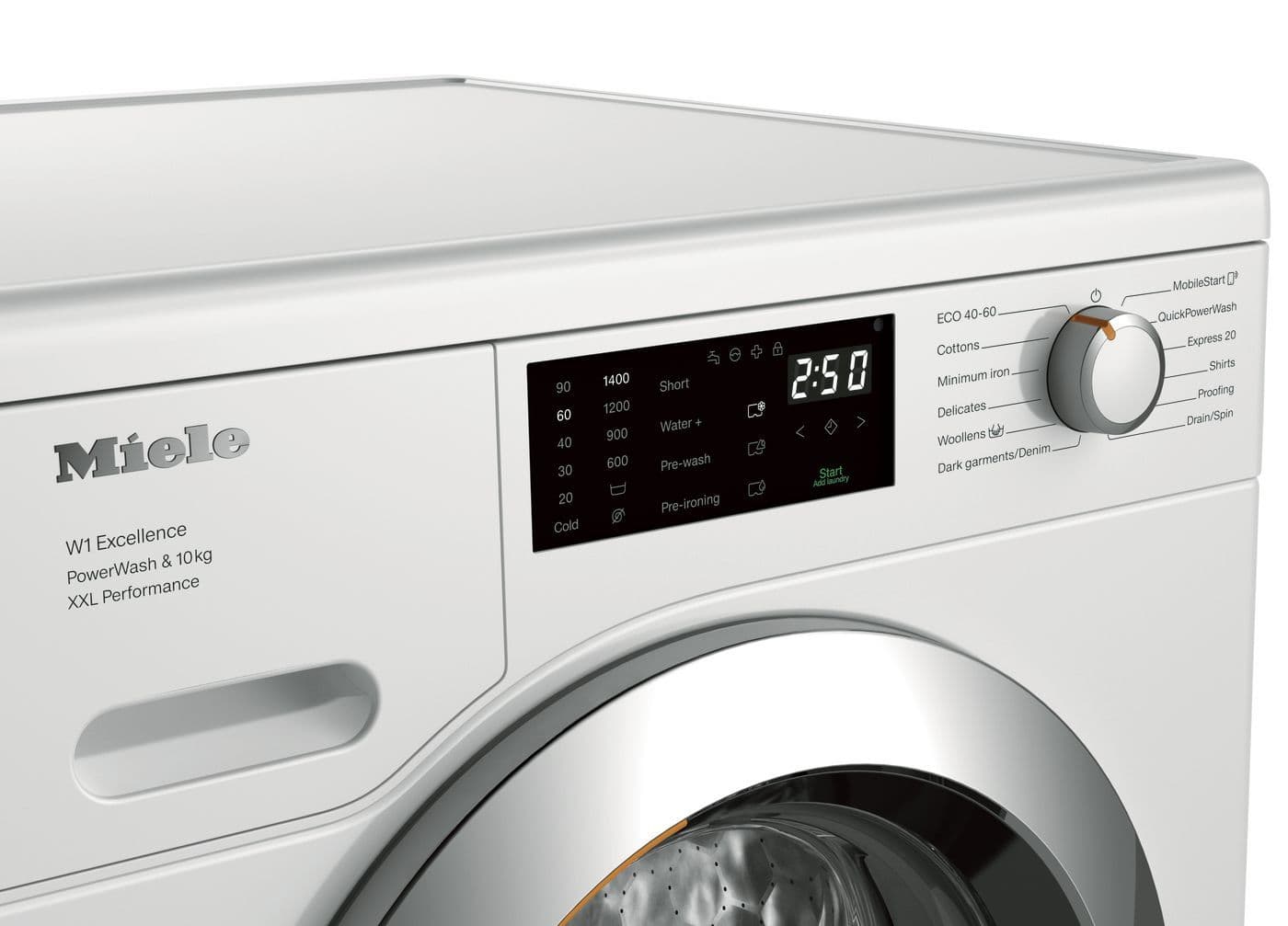 Miele WEK365WCS White - Chrome 10Kg Freestanding Washing Machine With Power Wash